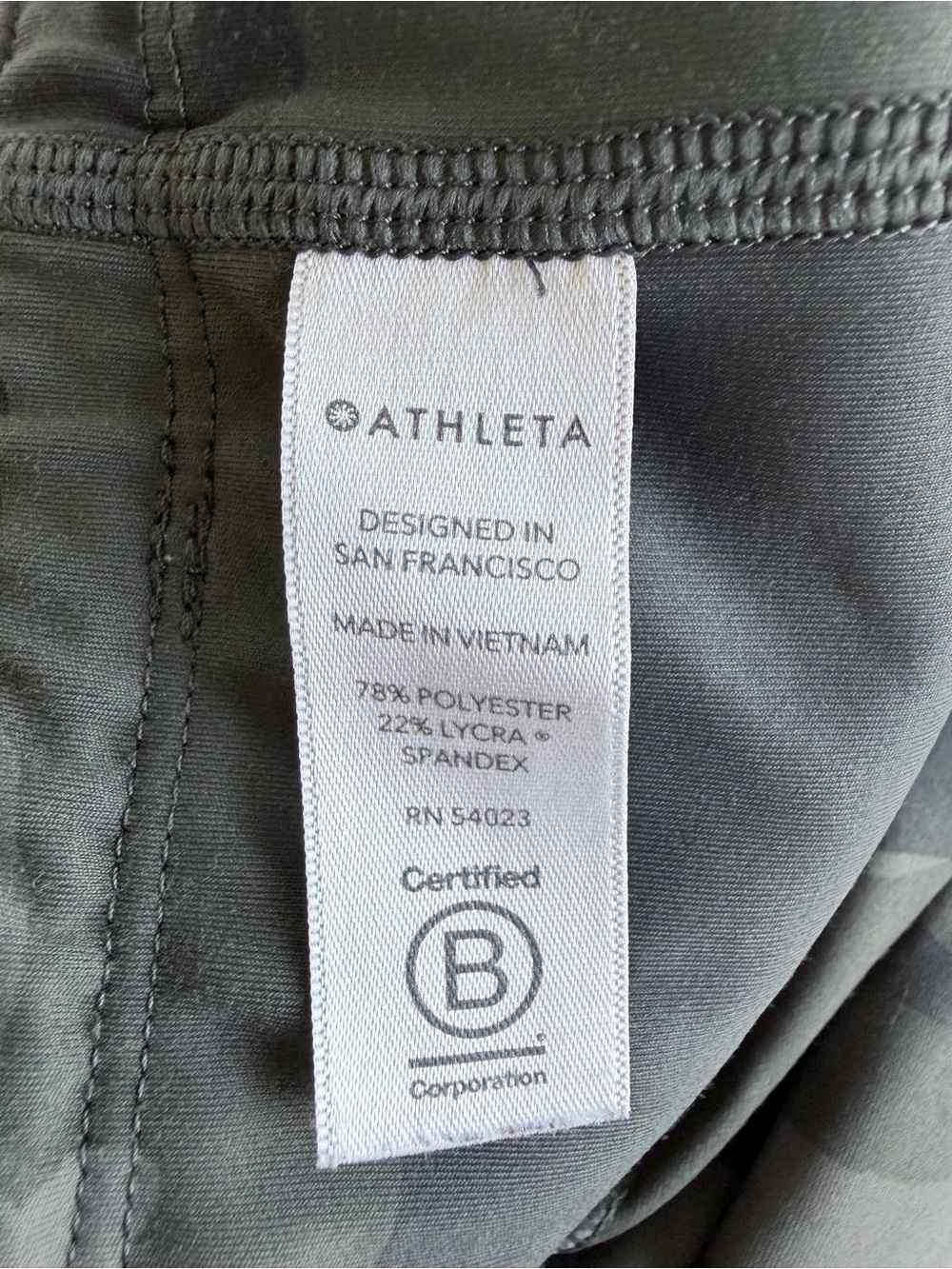 Athleta Camo Contender 7/8 High Rise Pocket Leggings Gray Green SP Small Petite - Picture 5 of 12